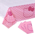 6PC Pink Kitten Cat Tablecloth