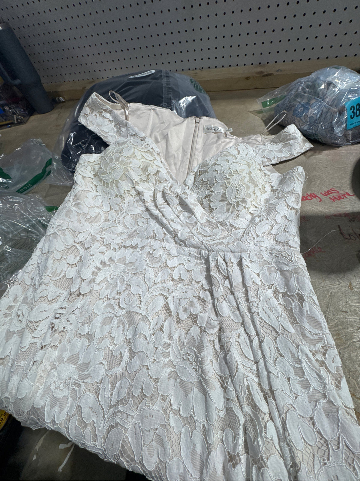 Size 18 Eliza J Off the Shoulder Draped Lace Dress
