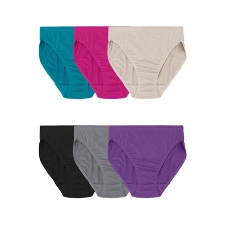 Size: 7 - Fruit of the Loom Women's Micro-Mesh 6-Pack
