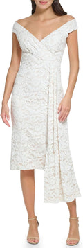 Size 18 Eliza J Off the Shoulder Draped Lace Dress