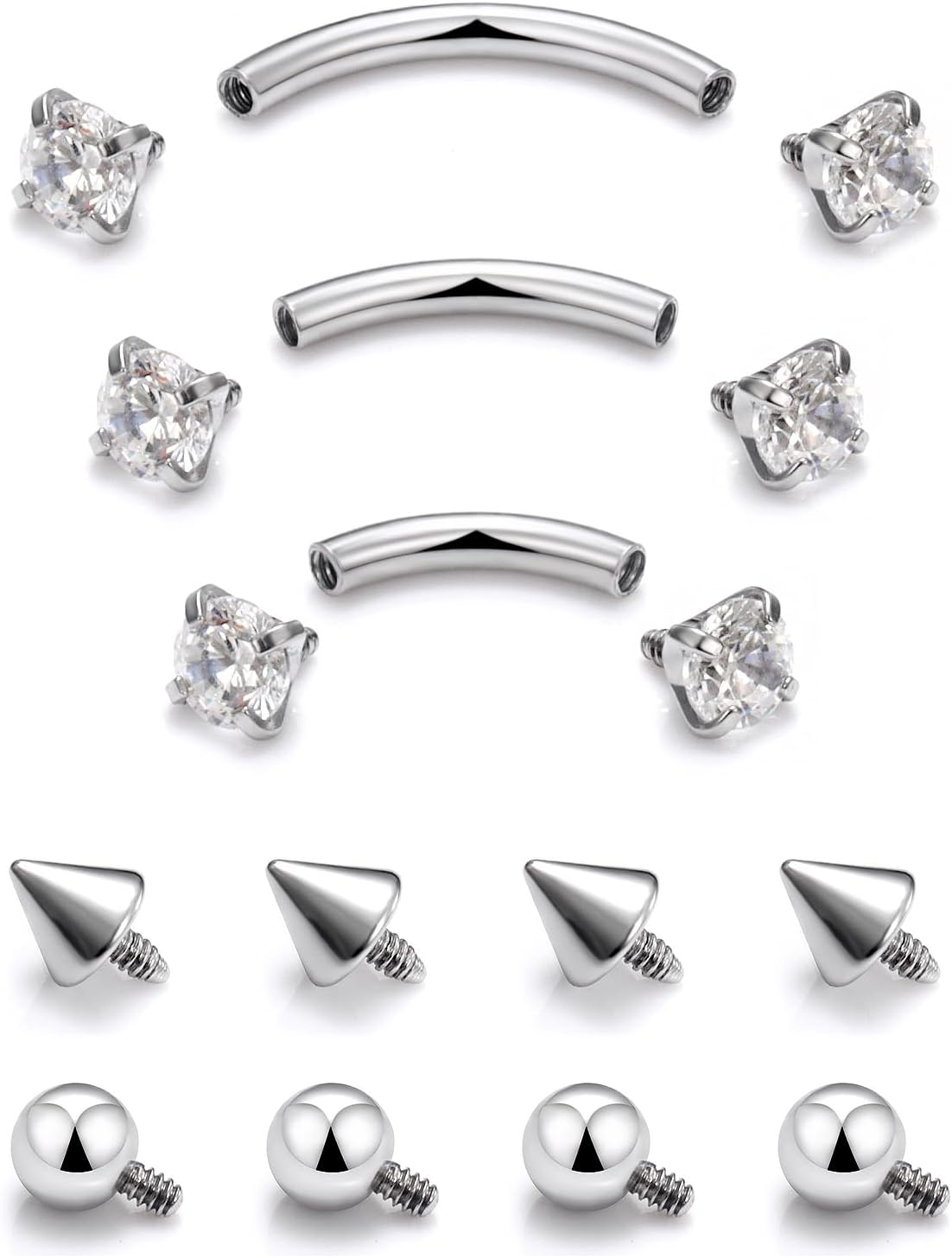 Oufksiyy Eyebrow Piercing Barbell 16g 6-10mm