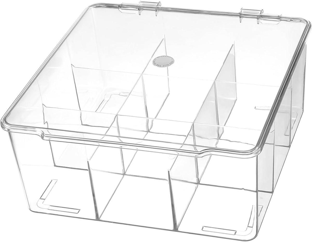 Divided Storage Box with Lid for Organization