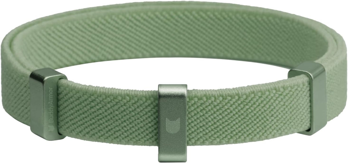 (SM) BuddyArmor Elastic Safety Cat Collar, Olive