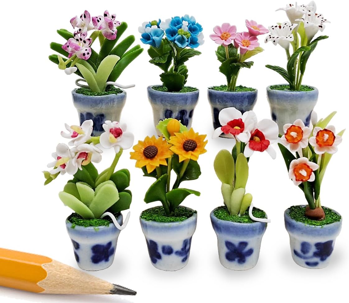 WitnyStore Tiny 2" Flowers 8 Pcs Imitation
