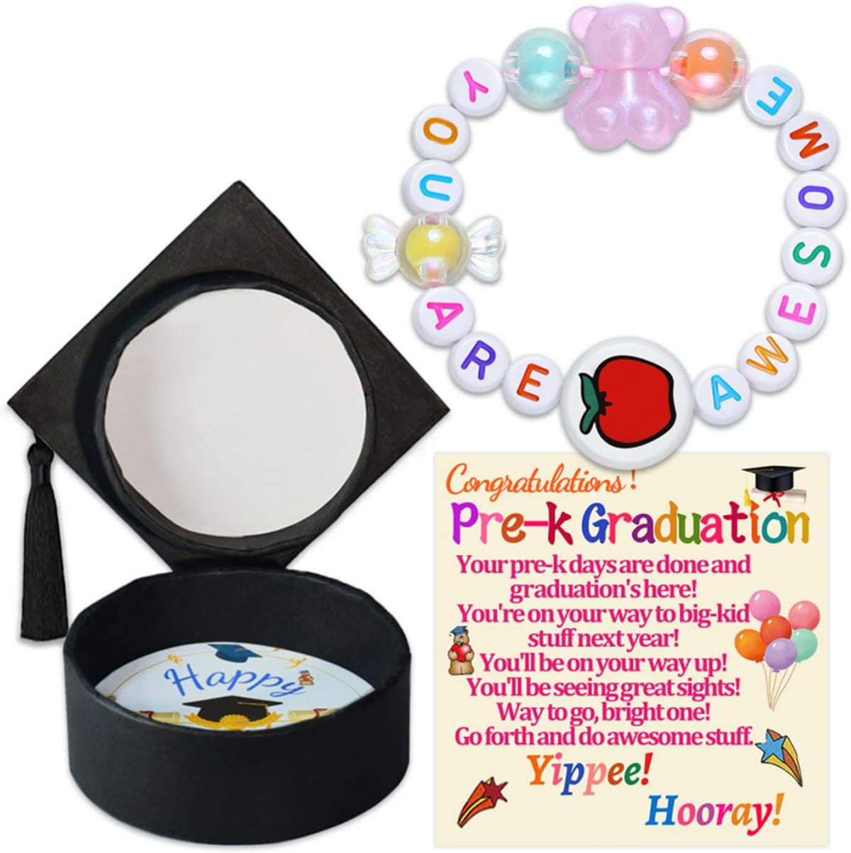 Graduation Bracelet with Cap Box and Card