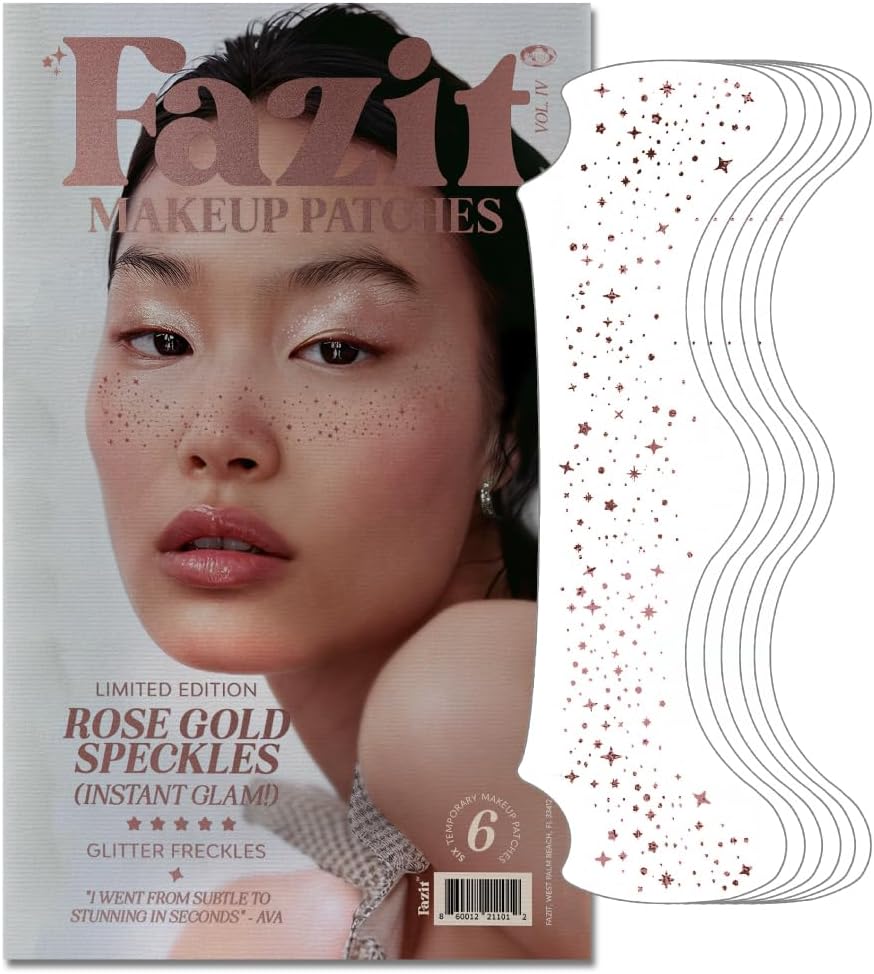 3pk Fazit Rose Gold Glitter Freckles - 6 Patches