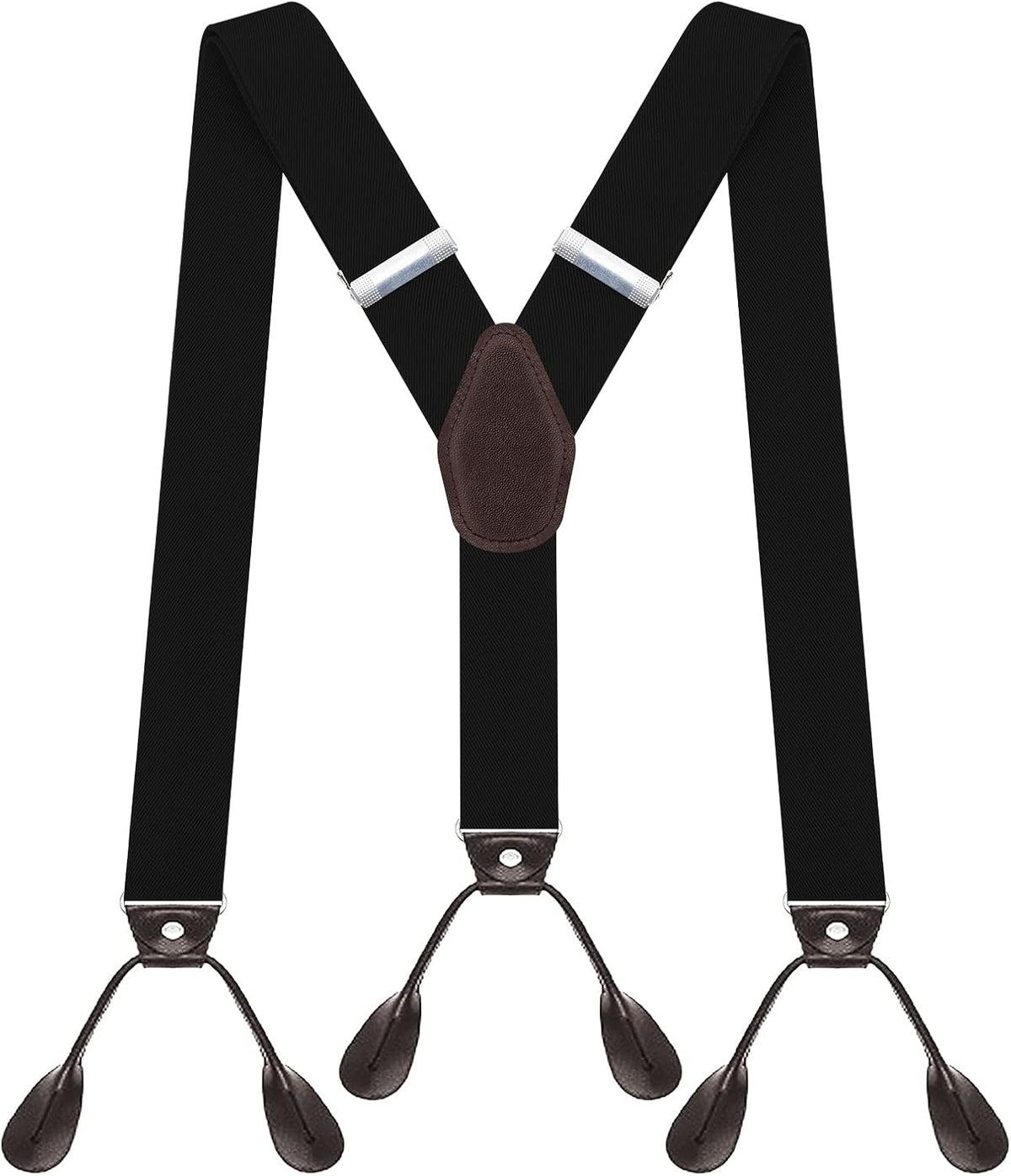 2Pk Men's Button End Suspenders, Heavy-Duty