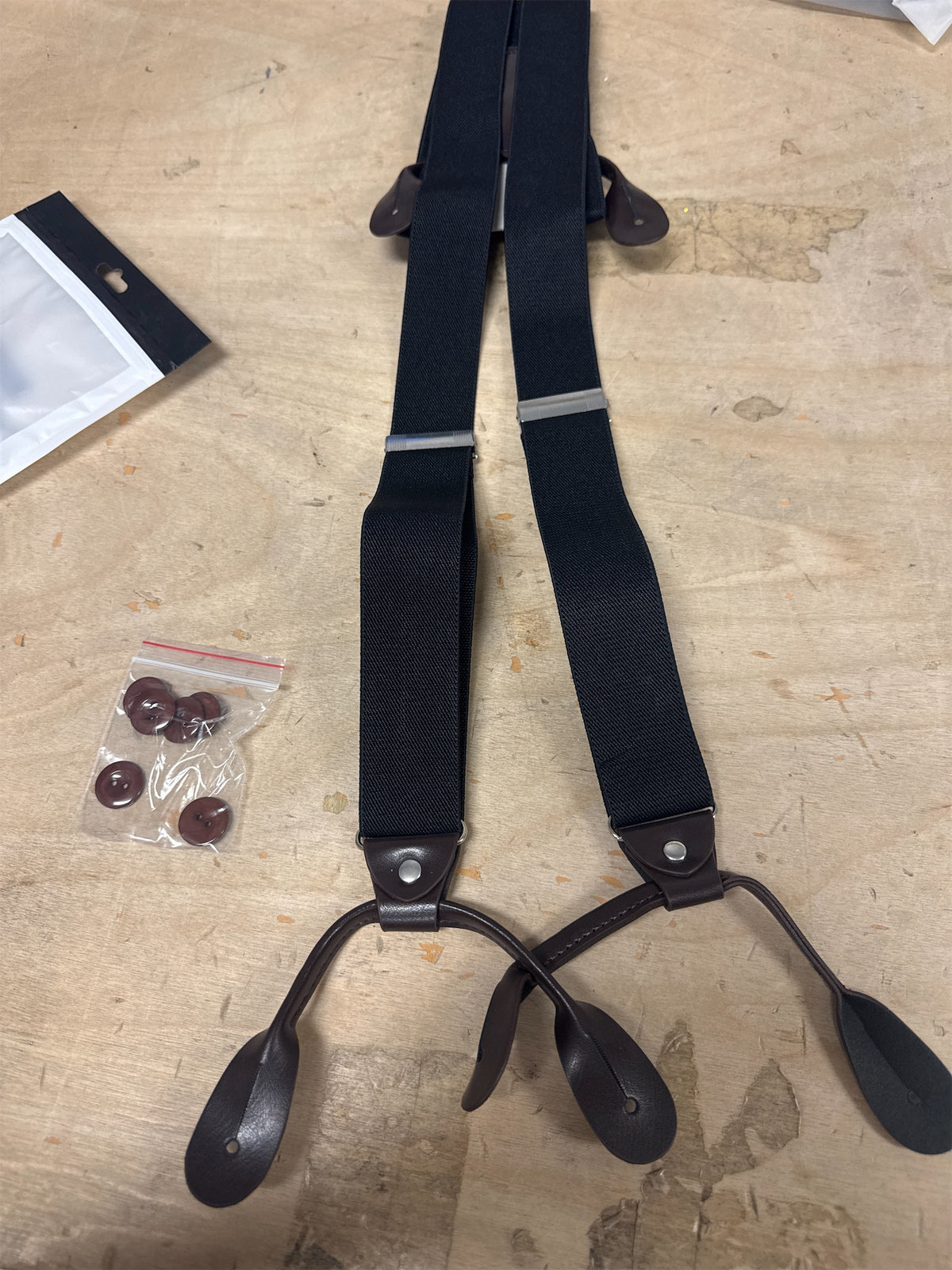 2Pk Men's Button End Suspenders, Heavy-Duty