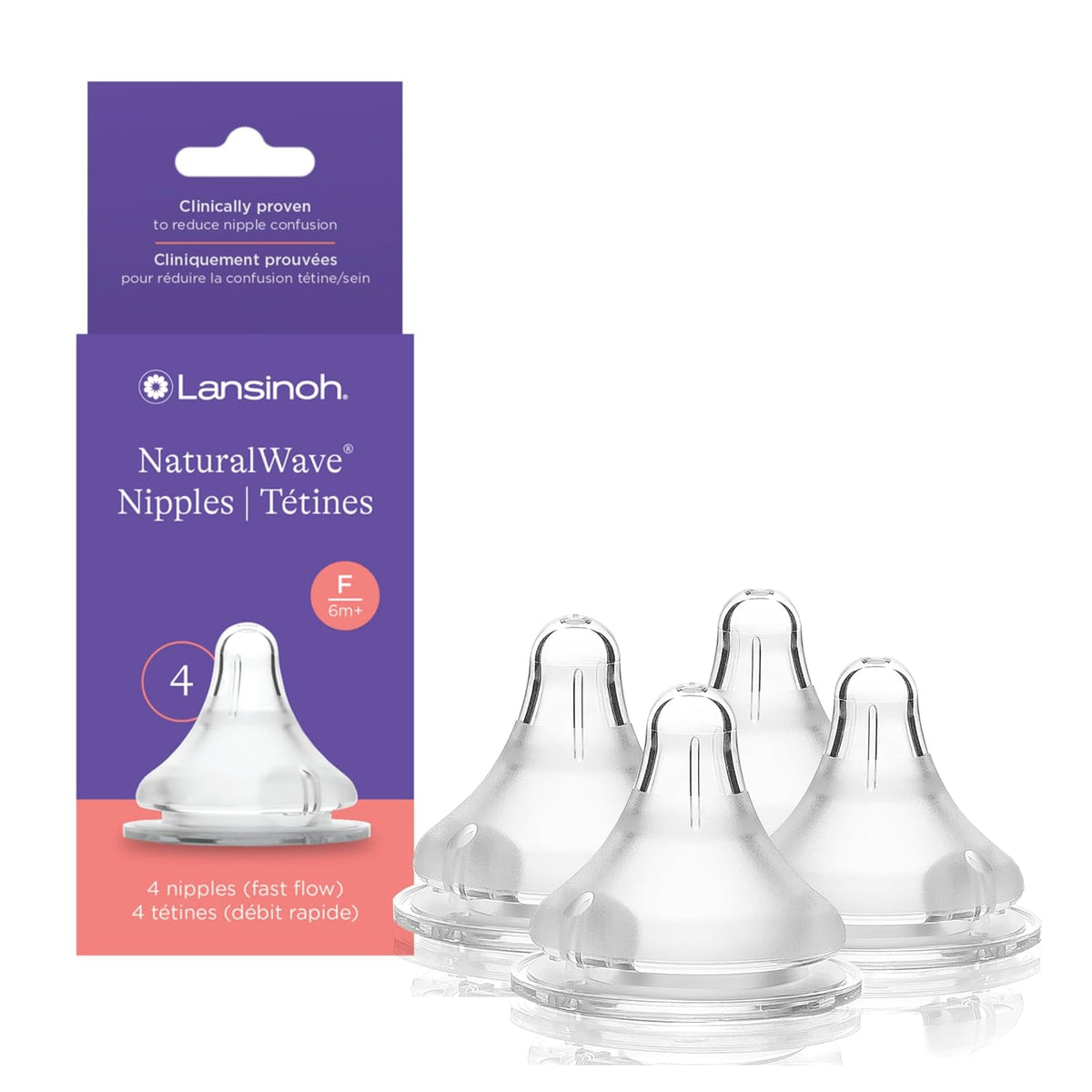 Lansinoh NaturalWave Nipples Fast Flow 4ct
