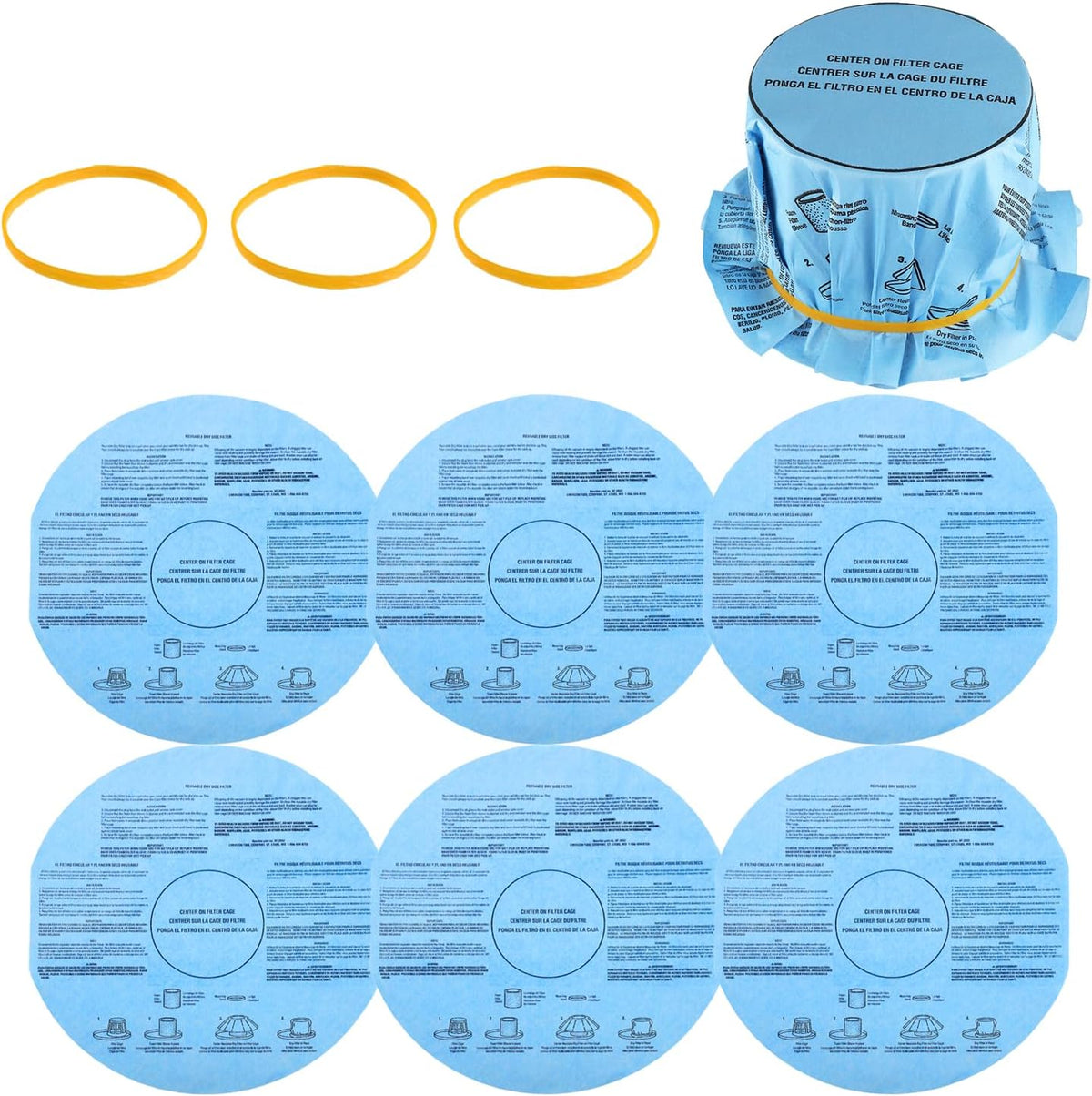 5pack Wet/Dry Filter VF2002 for Shop Vac