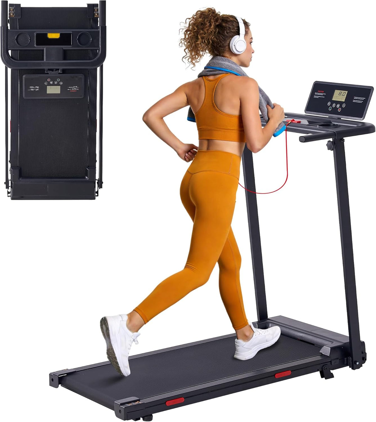 Walking Pad with Handle Bar, 0.6-10MPH 400LBS