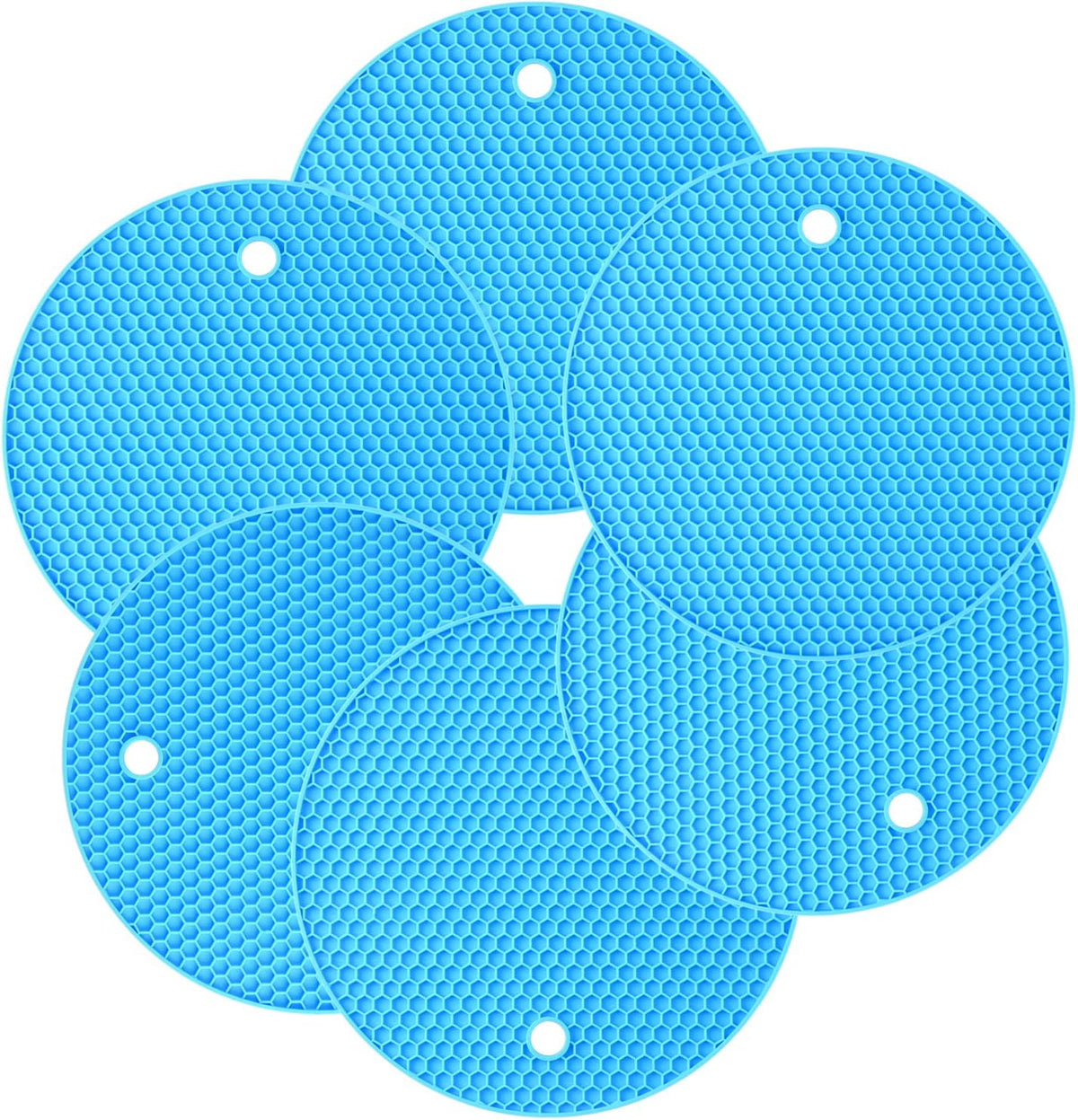 7" Silicone Trivet Honeycomb Mat, 11Pack Blue