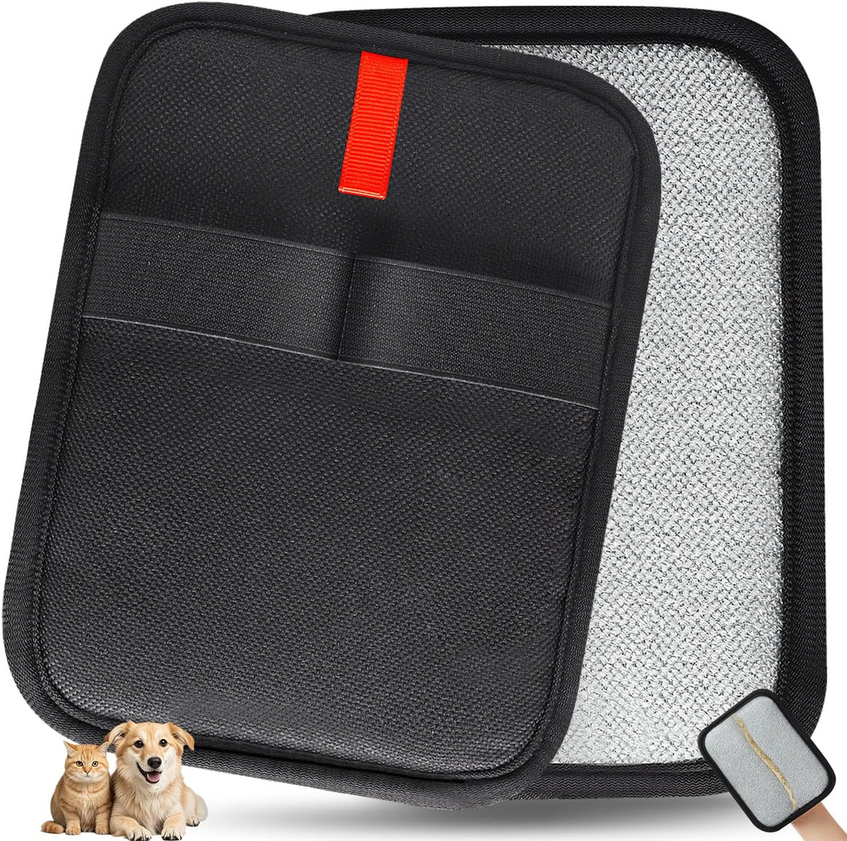 Pet Hair Removal Gloves, Reusable Black