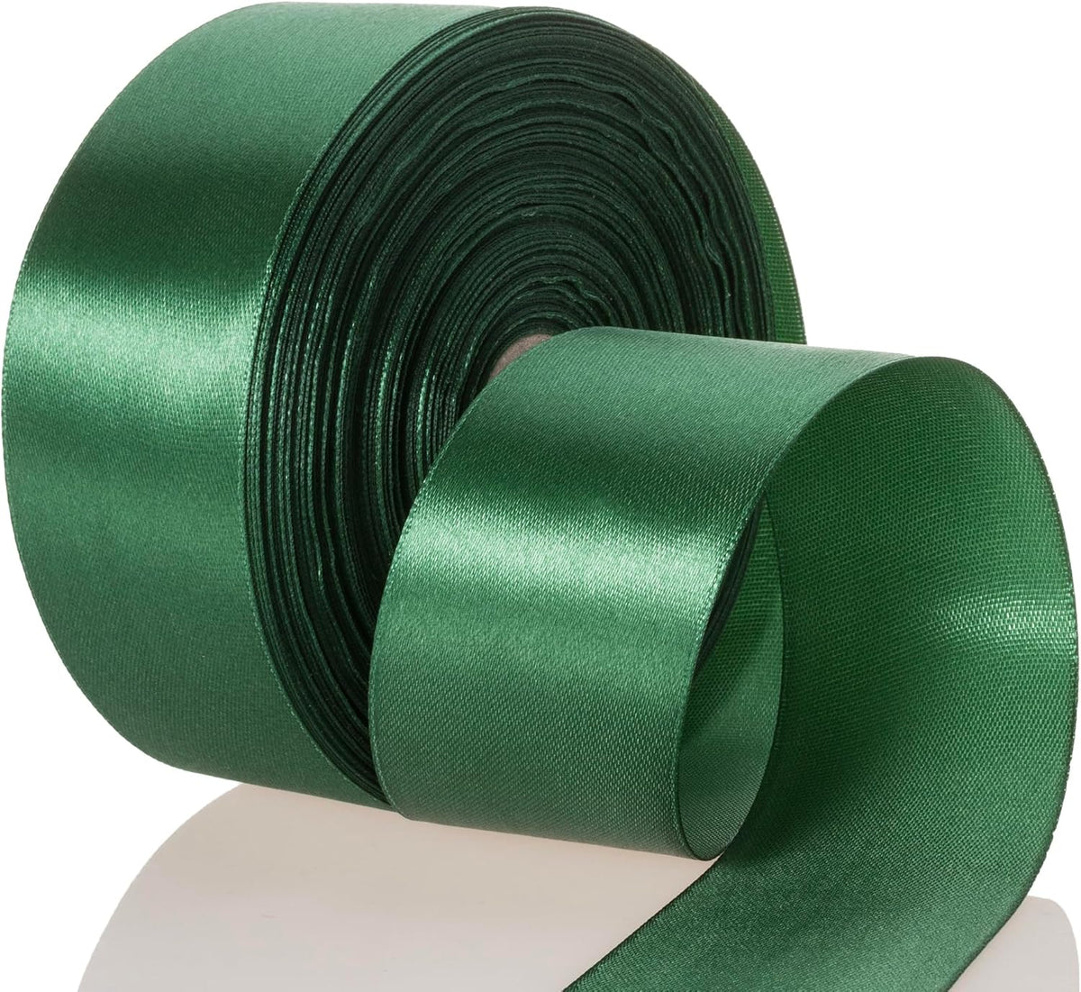 2Pk Forest Green Satin Ribbon 1.5" 50 yd