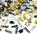 Graduation Confetti Gold Silver Black