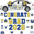 Graduation Car Magnets 2026, 46Pcs Blue Gold