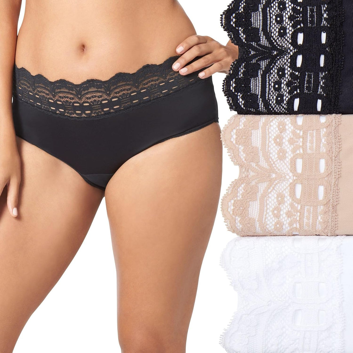 Olga Secret Hugs MED 3-Pack Hipster Panties