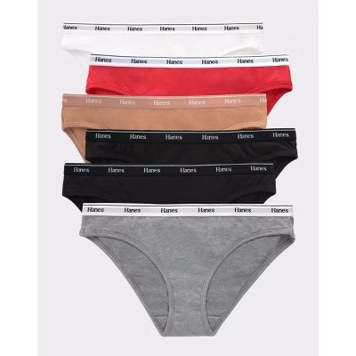 (L)Hanes Women’s Bikini Underwear, 6-Pack