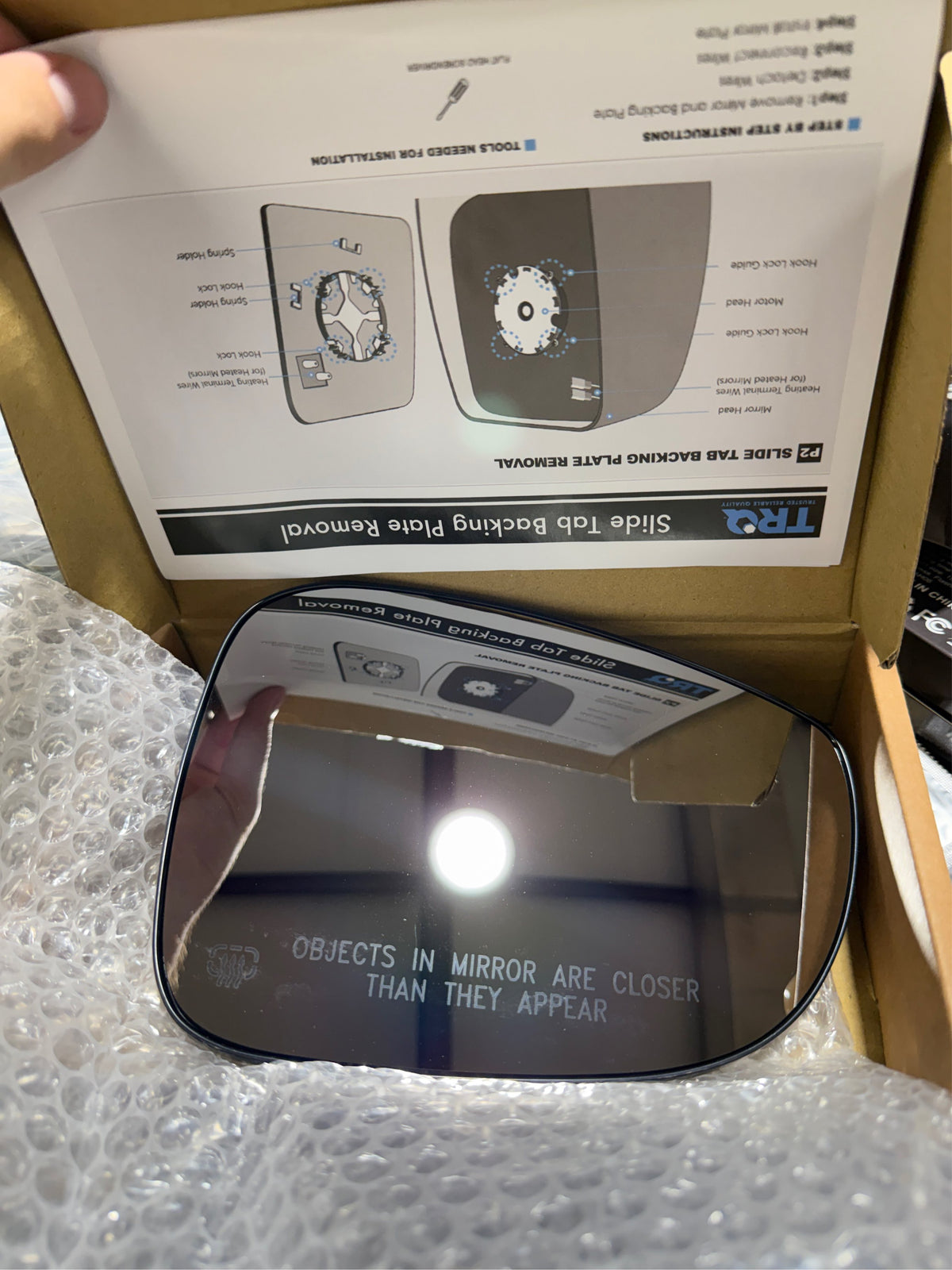 TRQ Passenger Mirror Glass 2017-22 Pacifica
