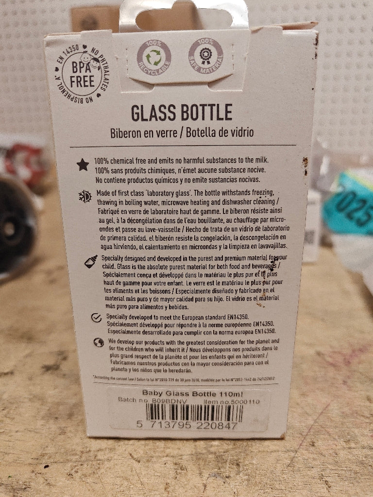 BIBS Baby Glass Bottle body 110 ML, 4oz