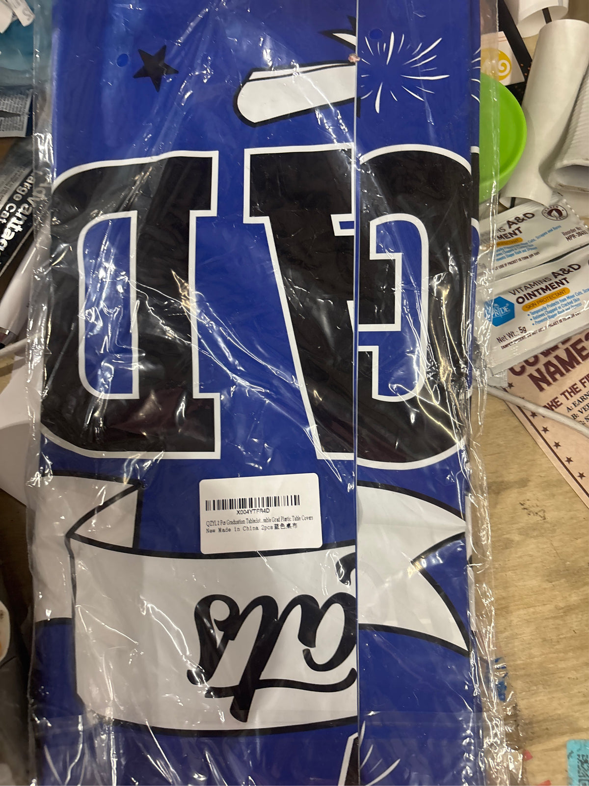 2 pcs Graduation Tablecloth 108"x54" Blue
